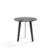 Nina Mid-Century 18.5 in. Round Gray Coffee Table with Tempered Glass Top - Furniture City (CA)l