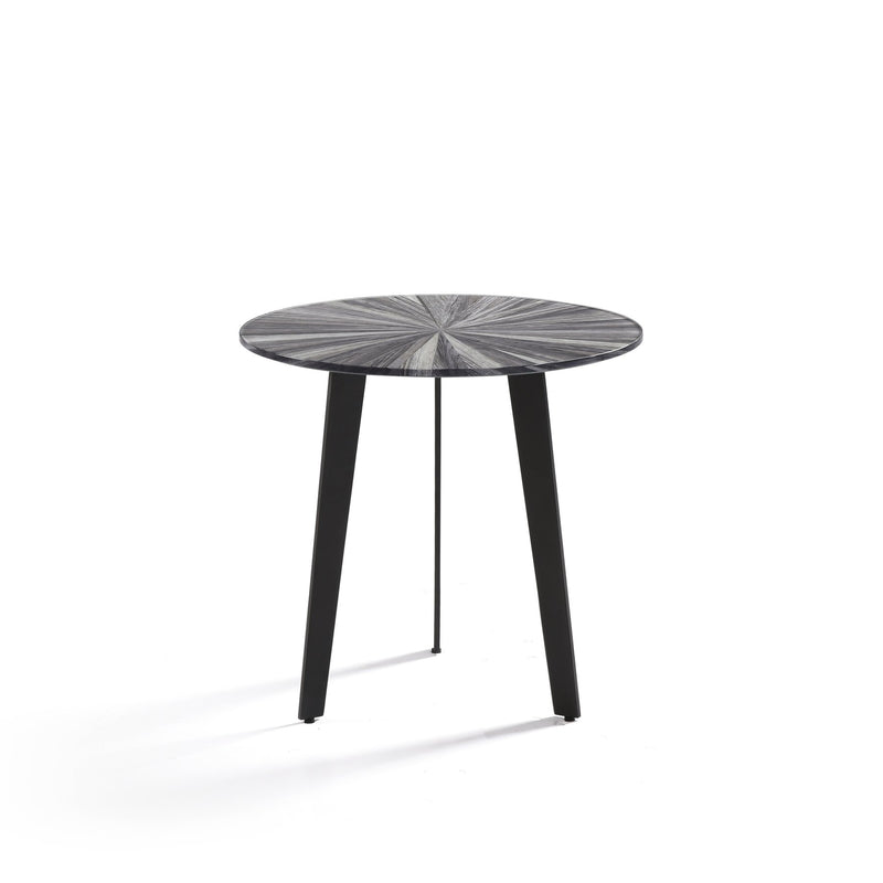 Nina Mid-Century 18.5 in. Round Gray Coffee Table with Tempered Glass Top - Furniture City (CA)l
