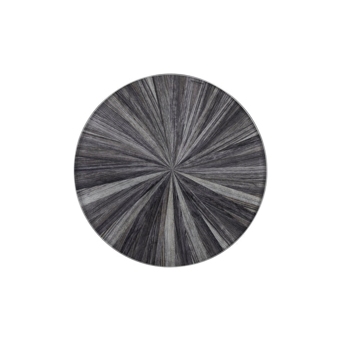 Nina Mid-Century 18.5 in. Round Gray Coffee Table with Tempered Glass Top