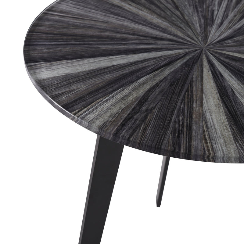 Nina Mid-Century 18.5 in. Round Gray Coffee Table with Tempered Glass Top - Furniture City (CA)l