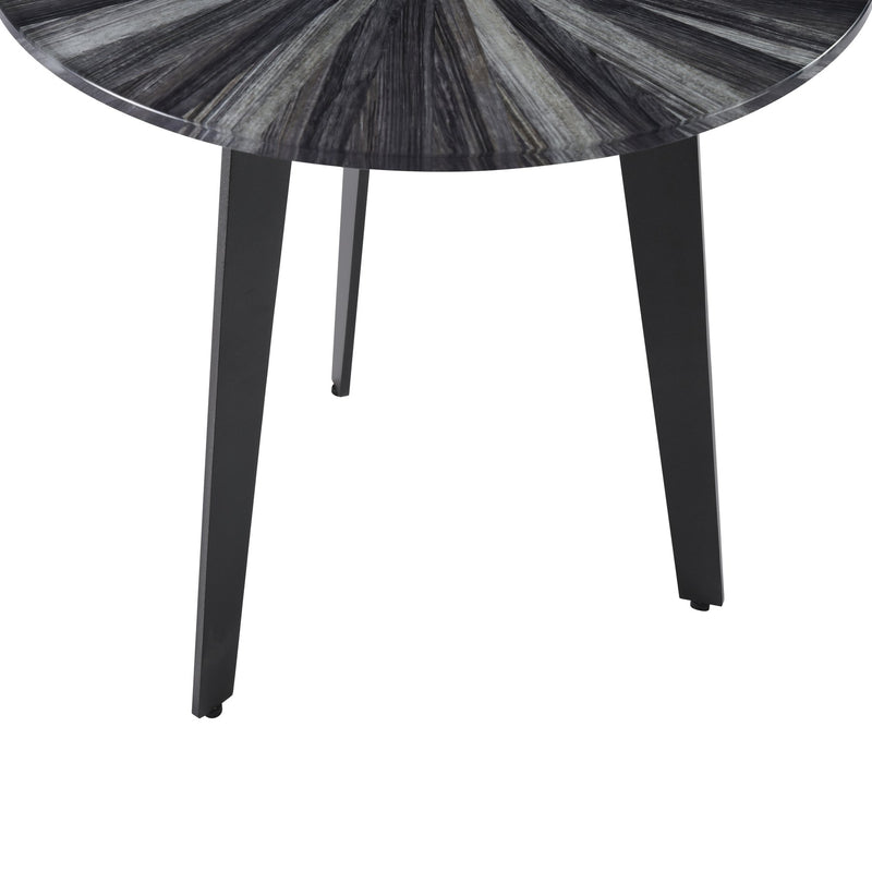 Nina Mid-Century 18.5 in. Round Gray Coffee Table with Tempered Glass Top - Furniture City (CA)l
