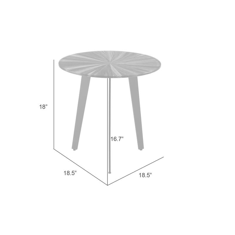 Nina Mid-Century 18.5 in. Round Gray Coffee Table with Tempered Glass Top - Furniture City (CA)l