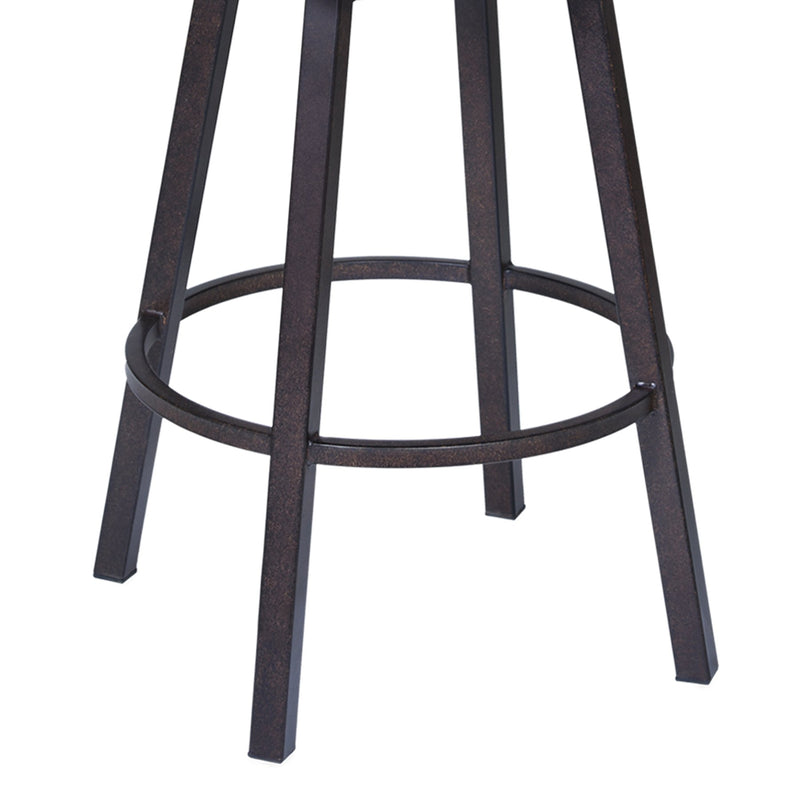 Nova 26" Counter Height Swivel Metal Barstool in Auburn Bay finish with Brown Faux Leather - Furniture City (CA)l
