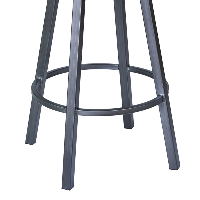 Nova 30" Bar Height Swivel Metal Barstool in Mineral finish with Bandero Tobacco