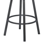 Nova 26" Counter Height Metal Swivel Barstool in Ford Black Pu and Mineral Finish - Furniture City (CA)l