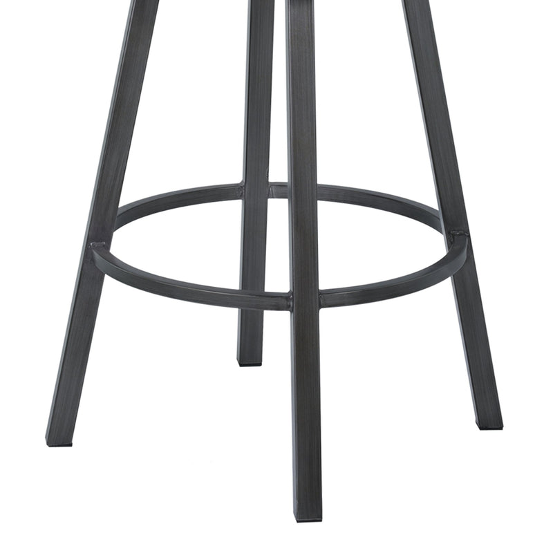 Nova 26" Counter Height Metal Swivel Barstool in Ford Black Pu and Mineral Finish - Furniture City (CA)l