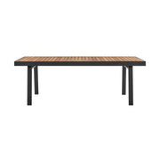 Nofi Outdoor Patio Dining Table in Charcoal Finish with Teak Wood Top - Furniture City (CA)l