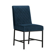 Napoli Blue Velvet and Black Leg Modern Accent Dining Chair- Set of 2 - Furniture City (CA)l