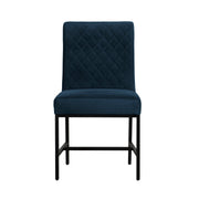 Napoli Blue Velvet and Black Leg Modern Accent Dining Chair- Set of 2 - Furniture City (CA)l