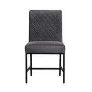 Napoli Gray Velvet and Black Leg Modern Dining Accent Chair-Set of 2 - Furniture City (CA)l