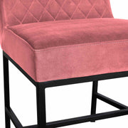 Napoli Pink Velvet and Black Leg Modern Accent Dining Chair- Set of 2 - Furniture City (CA)l