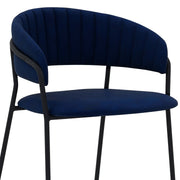 Nara 26" Blue Faux Leather and Metal Counter Height Barstool with Black frame - Furniture City (CA)l