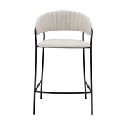 Nara 26" Cream Faux Leather and Metal Counter Height Bar Stool with Black Frame - Furniture City (CA)l