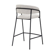 Nara 26" Cream Faux Leather and Metal Counter Height Bar Stool with Black Frame - Furniture City (CA)l