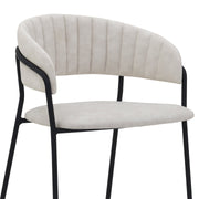 Nara 26" Cream Faux Leather and Metal Counter Height Bar Stool with Black Frame - Furniture City (CA)l