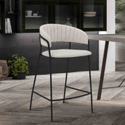 Nara 26" Cream Faux Leather and Metal Counter Height Bar Stool with Black Frame - Furniture City (CA)l