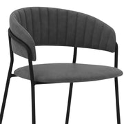 Nara 26" Gray Faux Leather and Metal Counter Height Barstool with Black Frame - Furniture City (CA)l
