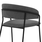 Nara 26" Gray Faux Leather and Metal Counter Height Barstool with Black Frame - Furniture City (CA)l