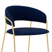 Nara 26" Blue Faux Leather and Metal Counter Height Barstool with Gold Frame - Furniture City (CA)l