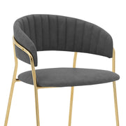 Nara 26" Gray Faux Leather and Metal Counter Height Barstool with Gold Frame - Furniture City (CA)l