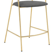 Nara 26" Gray Faux Leather and Metal Counter Height Barstool with Gold Frame - Furniture City (CA)l