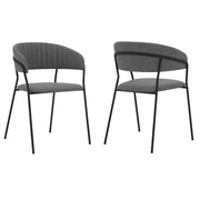 Nara Modern Gray Faux Leather and Metal Dining Room Chairs - Set of 2 - Furniture City (CA)l