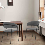 Nara Modern Gray Faux Leather and Metal Dining Room Chairs - Set of 2 - Furniture City (CA)l