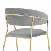 Nara Modern Gray Velvet and Gold Metal Leg Dining Room Chairs - Set of 2 - Furniture City (CA)l