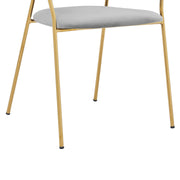 Nara Modern Gray Velvet and Gold Metal Leg Dining Room Chairs - Set of 2 - Furniture City (CA)l