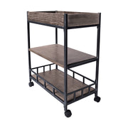 Niles Industrial Kitchen Cart in Industrial Gray and Pine Wood - Furniture City (CA)l