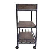 Niles Industrial Kitchen Cart in Industrial Gray and Pine Wood - Furniture City (CA)l