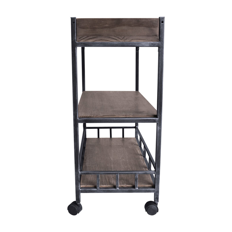Niles Industrial Kitchen Cart in Industrial Gray and Pine Wood - Furniture City (CA)l