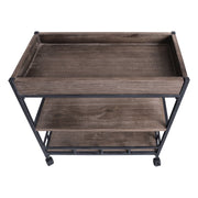 Niles Industrial Kitchen Cart in Industrial Gray and Pine Wood - Furniture City (CA)l