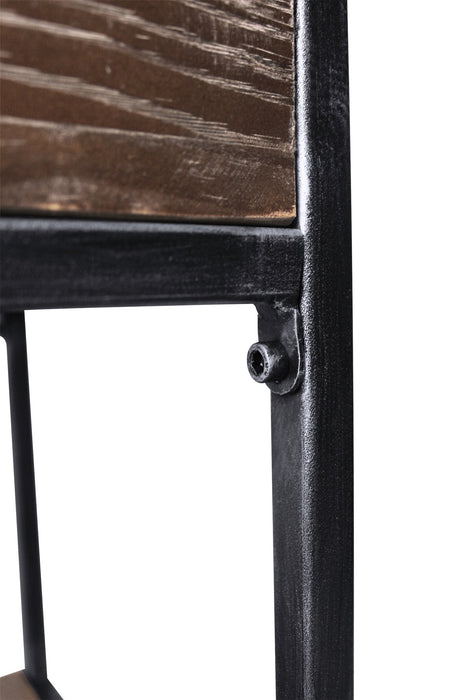 Niles Industrial Kitchen Cart in Industrial Gray and Pine Wood