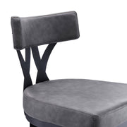 Natalie 30" Bar Height Vintage Gray Faux Leather Upholstery and Black Metal Bar Stool - Furniture City (CA)l