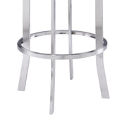 Natalie 26" Counter Height Vintage Gray Faux Leather Upholstery and Brushed Stainless Steel Bar Stool - Furniture City (CA)l