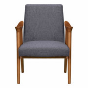 Nathan Mid-Century Accent Chair in Champagne Ash Wood Finish and Dark Gray Fabric - Furniture City (CA)l