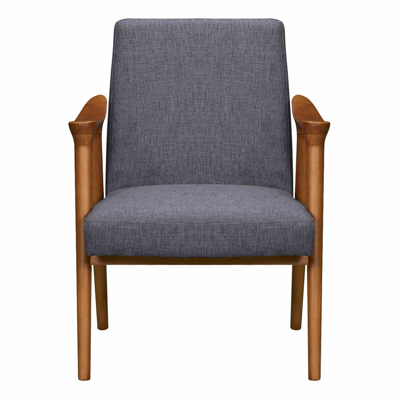 Nathan Mid-Century Accent Chair in Champagne Ash Wood Finish and Dark Gray Fabric - Furniture City (CA)l