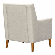Nubia Mid-Century Accent Chair in Champagne Wood Finish and Beige Fabric - Furniture City (CA)l