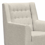 Nubia Mid-Century Accent Chair in Champagne Wood Finish and Beige Fabric - Furniture City (CA)l