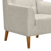 Nubia Mid-Century Accent Chair in Champagne Wood Finish and Beige Fabric - Furniture City (CA)l