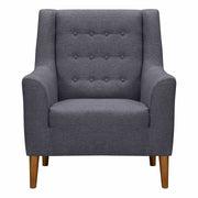 Nubia Mid-Century Accent Chair in Champagne Wood Finish and Dark Gray Fabric - Furniture City (CA)l