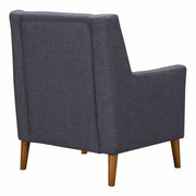 Nubia Mid-Century Accent Chair in Champagne Wood Finish and Dark Gray Fabric - Furniture City (CA)l