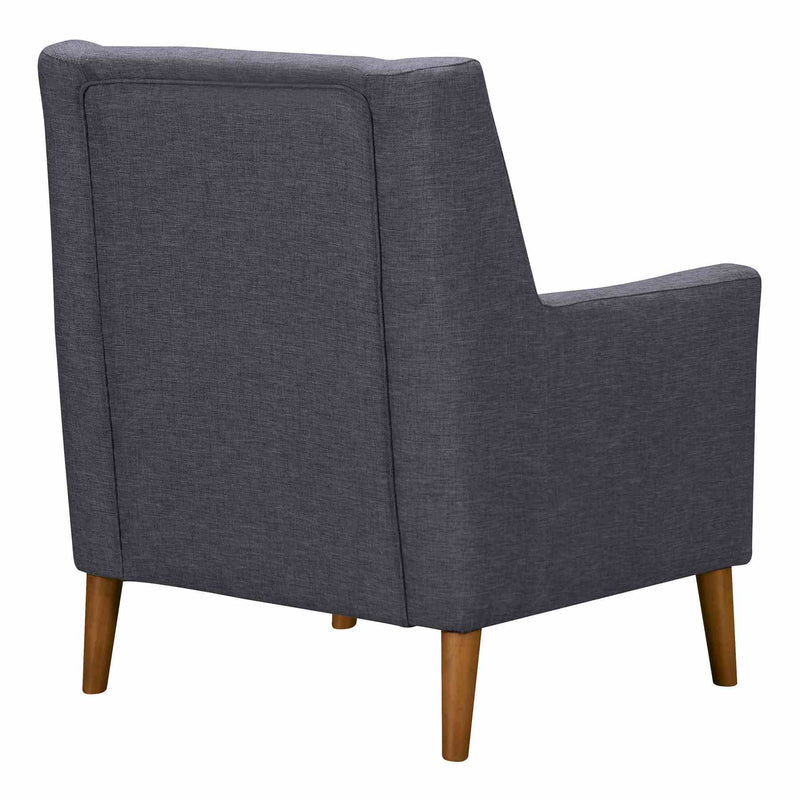 Nubia Mid-Century Accent Chair in Champagne Wood Finish and Dark Gray Fabric - Furniture City (CA)l