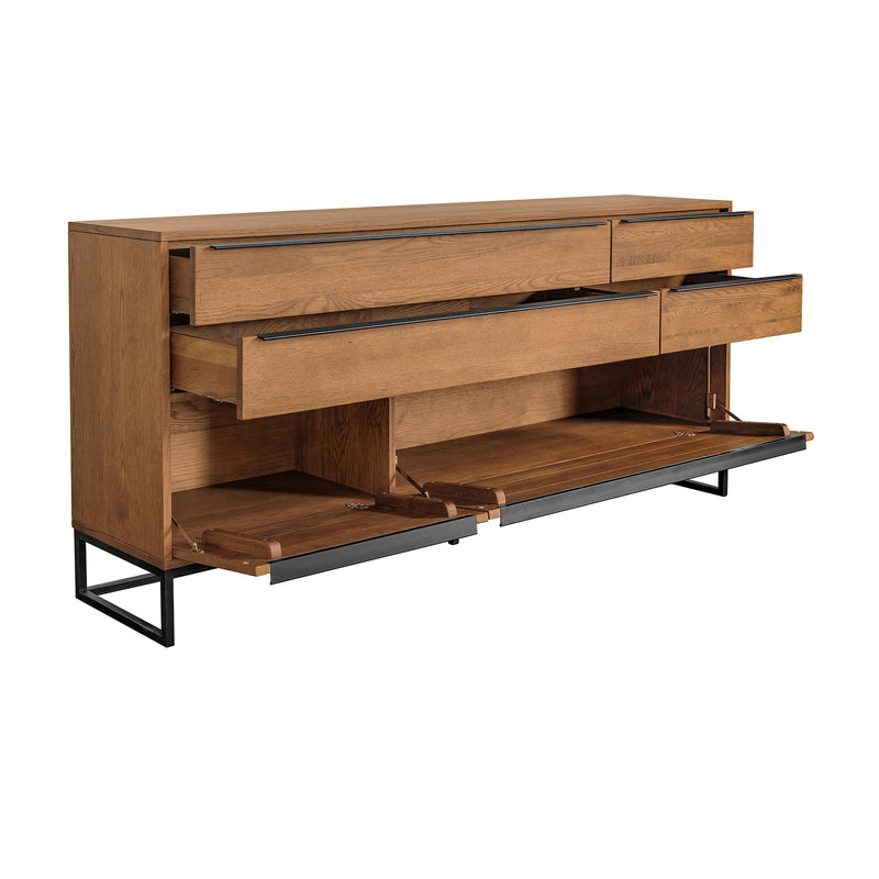 Nevada Rustic Oak Wood Sideboard In Balsamico - Furniture City (CA)l