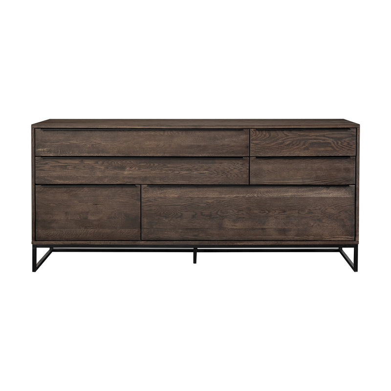 Nevada Rustic Oak Wood Sideboard In Dark Brown - Furniture City (CA)l