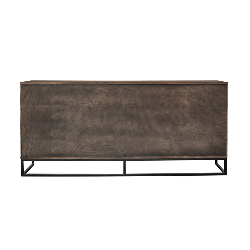 Nevada Rustic Oak Wood Sideboard In Dark Brown - Furniture City (CA)l