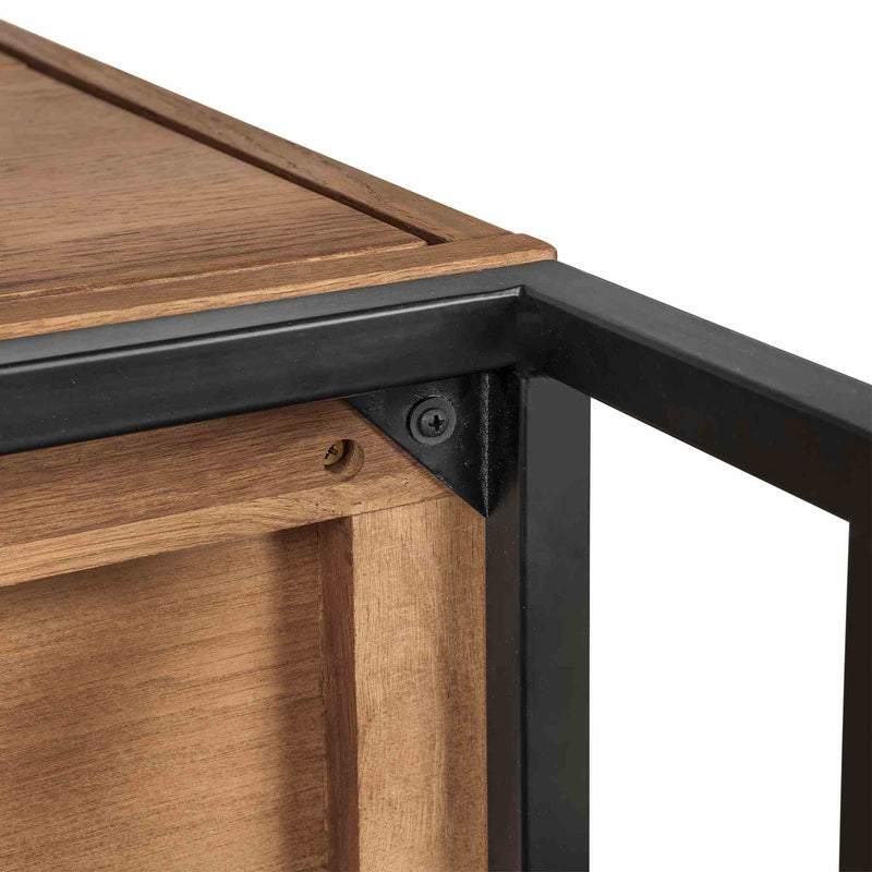 Nevada Rustic Oak Wood Sideboard In Dark Brown - Furniture City (CA)l