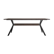 Nevada Rustic Oak Wood Trestle Base Dining Table In Dark Brown - Furniture City (CA)l