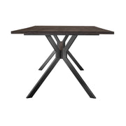 Nevada Rustic Oak Wood Trestle Base Dining Table In Dark Brown - Furniture City (CA)l